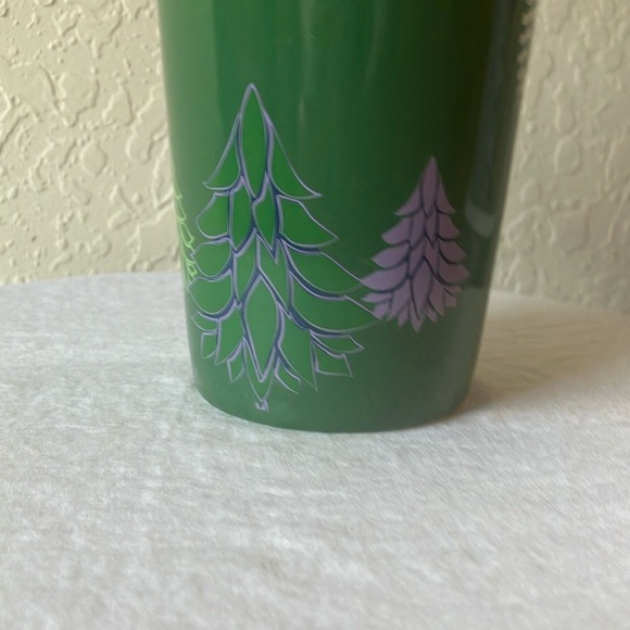 Starbucks: 2020 Green Ceramic Mug- Purple Tree Design- 16oz - Picture 3 of 16